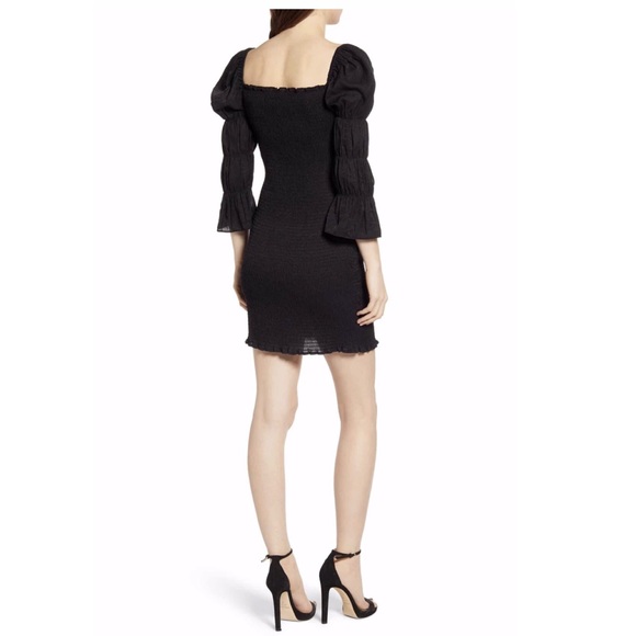 J.O.A Smock Puffed Bodycon Mini Dress - Picture 10 of 14